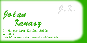 jolan kanasz business card