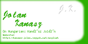 jolan kanasz business card